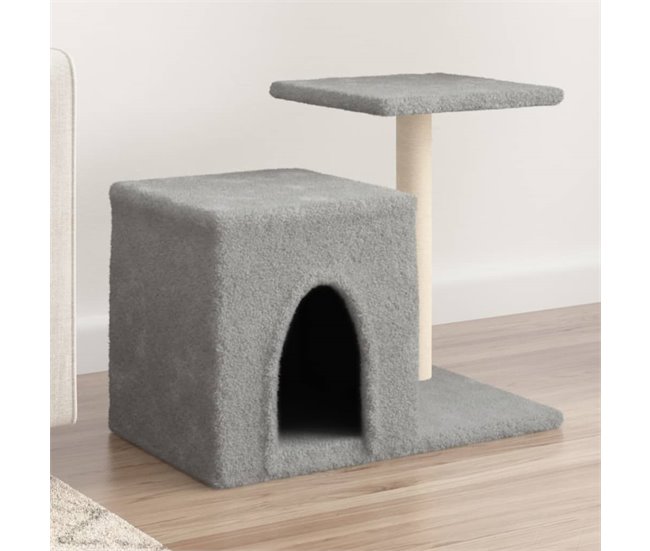 Conforama VidaXL Rascador Para Gatos Con Postes De Sisal Gris Claro 50 5 Cm