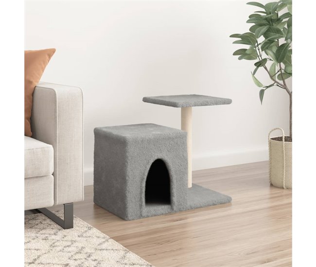 Conforama VidaXL Rascador Para Gatos Con Postes De Sisal Gris Claro 50 5 Cm