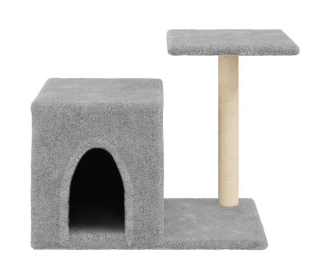 Conforama VidaXL Rascador Para Gatos Con Postes De Sisal Gris Claro 50 5 Cm