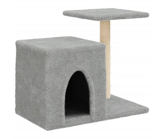 Conforama vidaXL Rascador para gatos con postes de sisal gris claro 50 5 cm