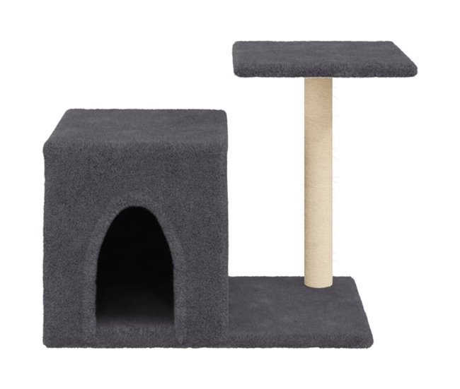 Conforama VidaXL Rascador Para Gatos Con Postes De Sisal Gris Oscuro 50 5 Cm