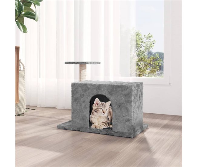 Conforama VidaXL Rascador Para Gatos Con Postes De Sisal Gris Claro 51 Cm