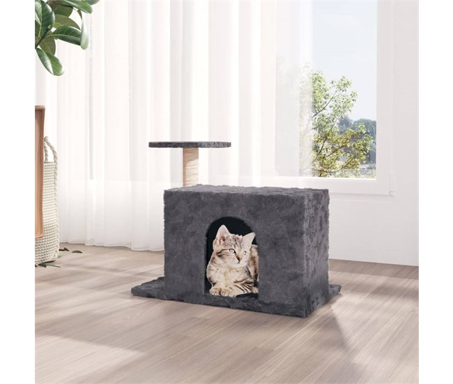 Conforama VidaXL Rascador Para Gatos Con Postes De Sisal Gris Oscuro 51 Cm
