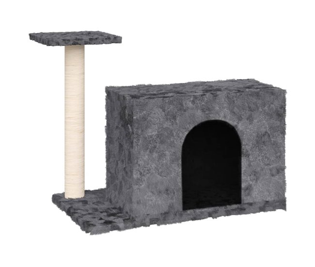 Conforama vidaXL Rascador para gatos con postes de sisal gris oscuro 51 cm