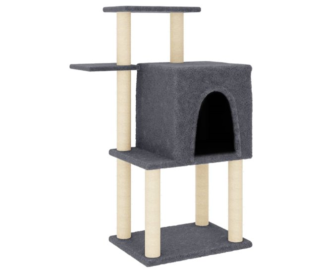 Conforama vidaXL Rascador para gatos con postes de sisal gris oscuro 97 cm