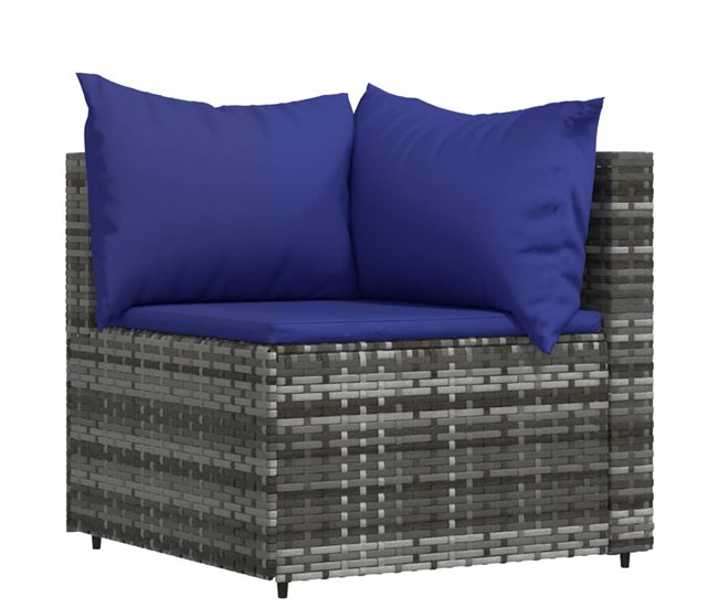 Conforama VidaXL Set De Muebles De Jardín 4 Pzas Y Cojines Ratán Sintético Gris