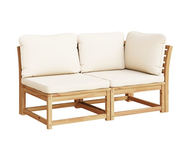 Conforama VidaXL Set De Muebles Para Jardín 3 Piezas Con Cojines Madera Acacia