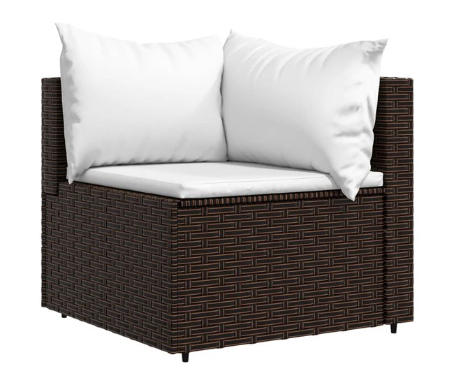 Conforama VidaXL Set Muebles De Jardín 3 Piezas Y Cojines Ratán Sintético Marrón