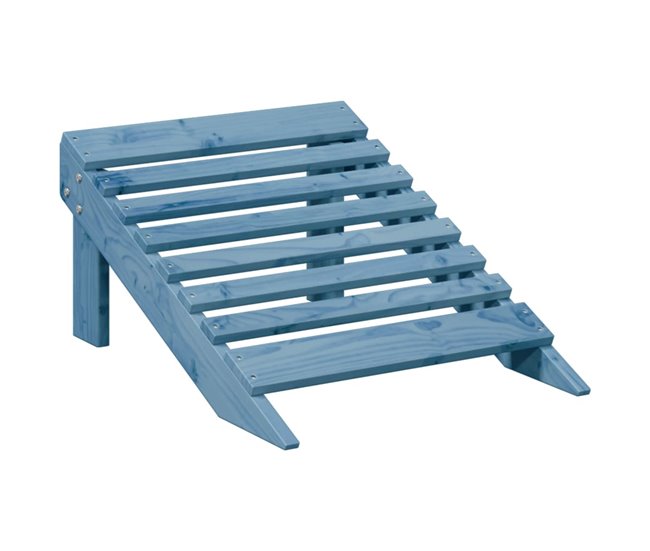 Conforama VidaXL Silla Adirondack Con Otomana Madera Maciza De Abeto Azul