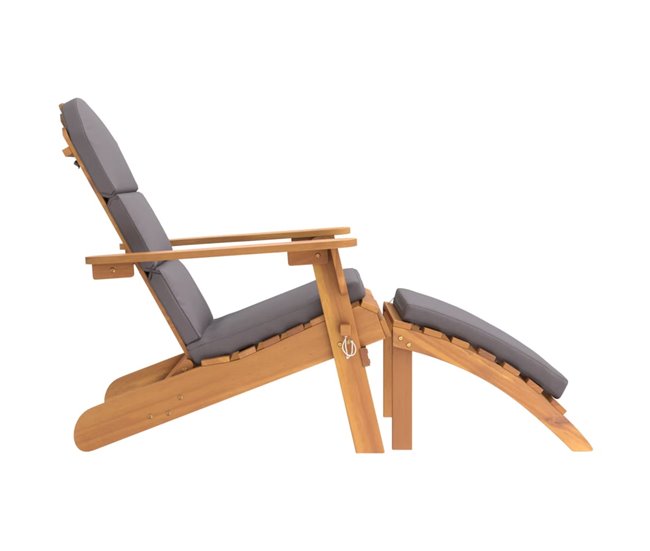 Conforama VidaXL Silla De Jardín Adirondack Con Reposapiés Madera Maciza Acacia