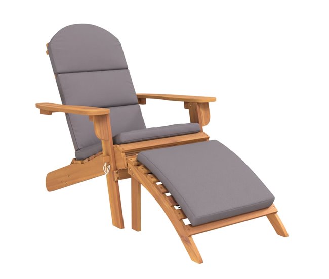 Conforama vidaXL Silla de jardín Adirondack con reposapiés madera maciza acacia