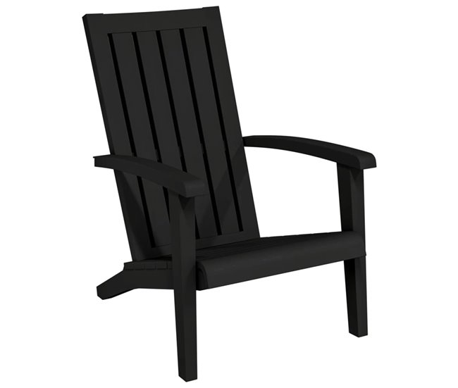 Conforama vidaXL Silla de jardín Adirondack polipropileno negro