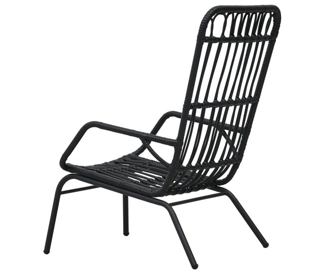 Conforama VidaXL Silla De Jardín De Ratán Sintético Negro