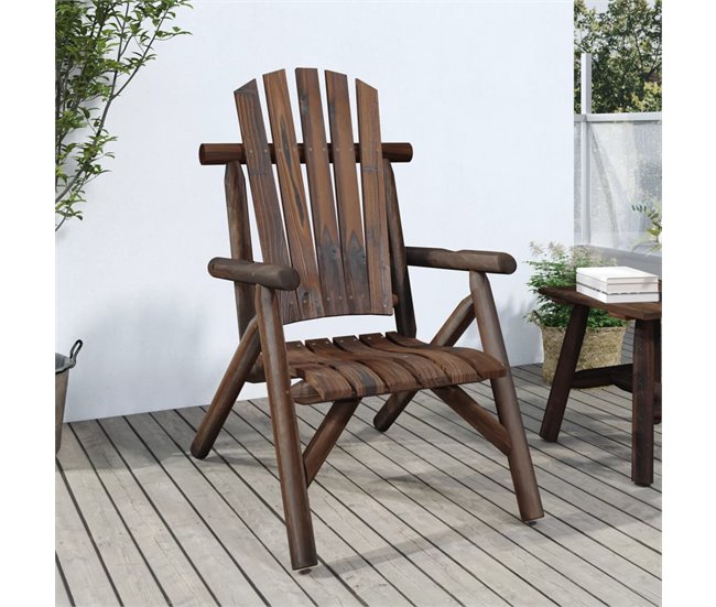 Conforama VidaXL Silla De Jardín Madera Maciza De Abeto 68x86x103