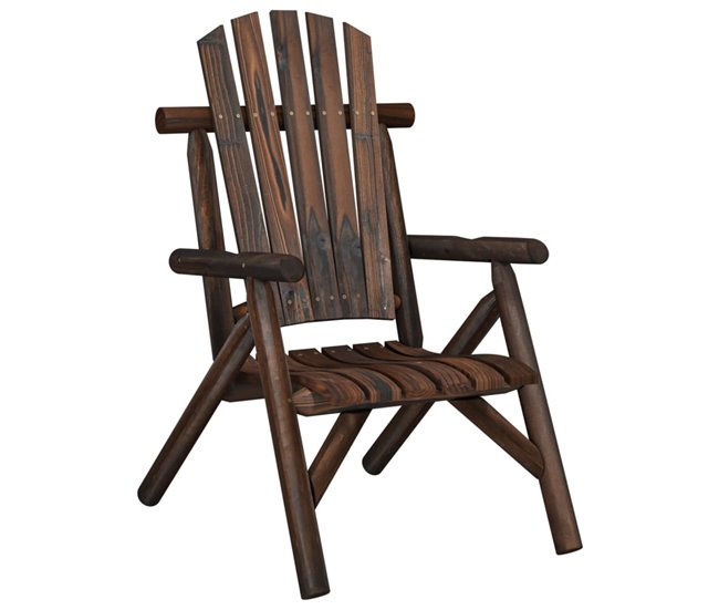 Conforama vidaXL Silla de jardín madera maciza de abeto 68x86x103