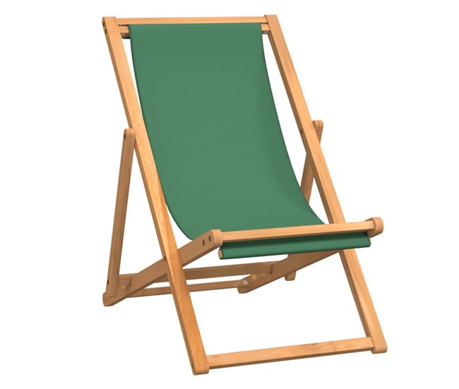 Conforama vidaXL Silla de playa plegable madera maciza de teca verde