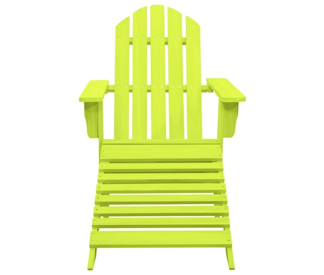 Conforama VidaXL Silla Jardín Adirondack Con Otomana Madera Maciza Abeto Verde