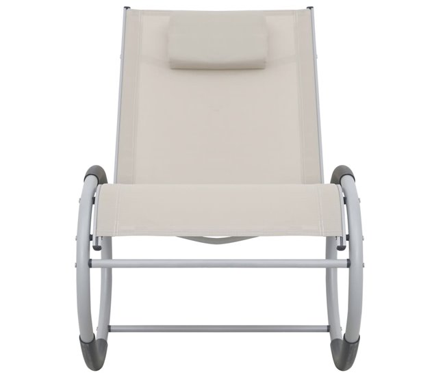 Conforama VidaXL Silla Mecedora De Jardín De Textilene Color Crema
