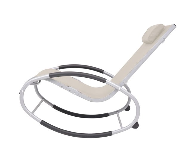 Conforama VidaXL Silla Mecedora De Jardín De Textilene Color Crema