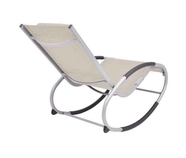 Conforama VidaXL Silla Mecedora De Jardín De Textilene Color Crema