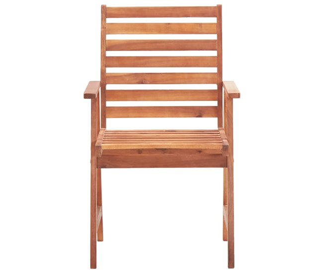 Conforama VidaXL Sillas Comedor De Jardín 3 Uds Madera Maciza Acacia Y Cojines