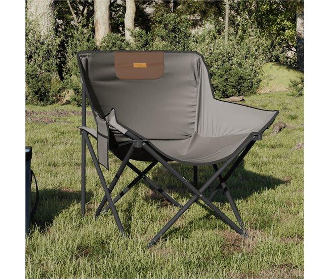 Conforama VidaXL Sillas De Camping Con Bolsillo Plegables 2 Unidades Gris