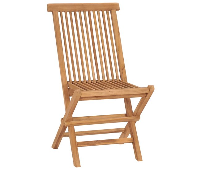 Conforama VidaXL Sillas De Jardín 2 Uds Madera De Teca Y Cojines Gris Antracita