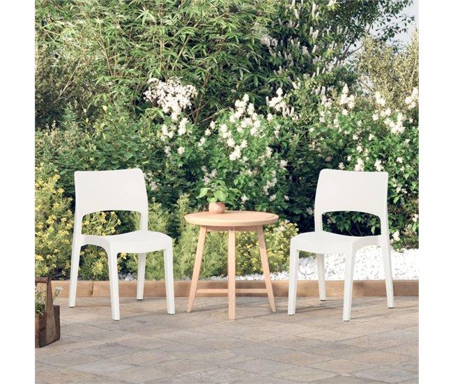 Conforama VidaXL Sillas De Jardín 2 Unidades Polipropileno Blanco