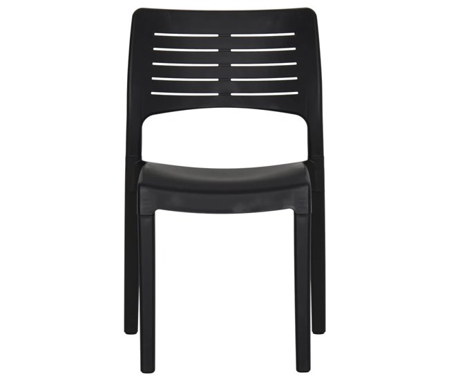 Conforama VidaXL Sillas De Jardín 2 Unidades Polipropileno Gris Antracita