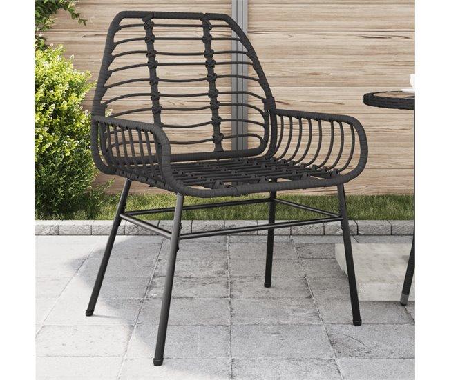 Conforama VidaXL Sillas De Jardín 2 Unidades Ratán Sintético Negro