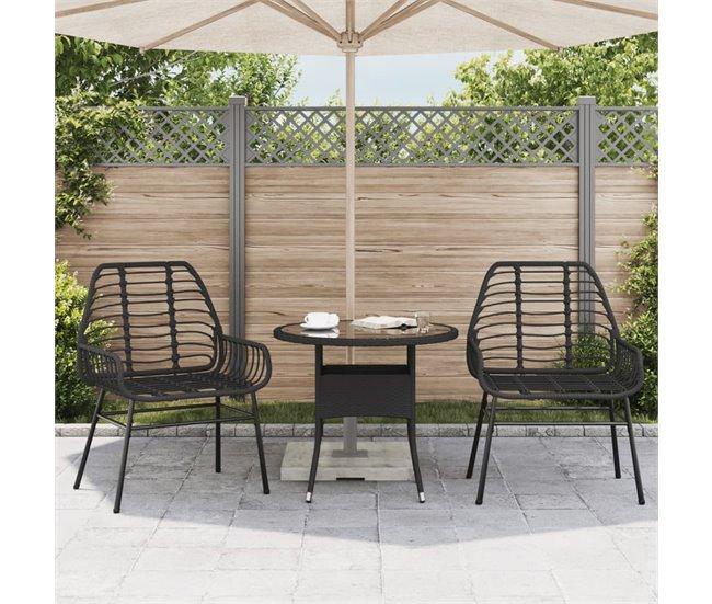 Conforama VidaXL Sillas De Jardín 2 Unidades Ratán Sintético Negro