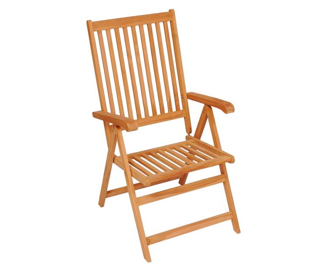 Conforama VidaXL Sillas De Jardín 4 Uds Madera De Teca Con Cojines Rojo Tinto