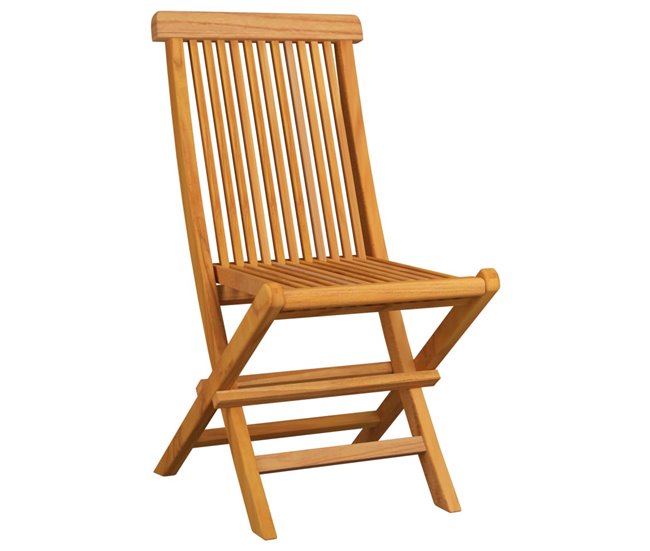Conforama VidaXL Sillas De Jardín 6 Uds Madera Maciza De Teca Con Cojines Grises