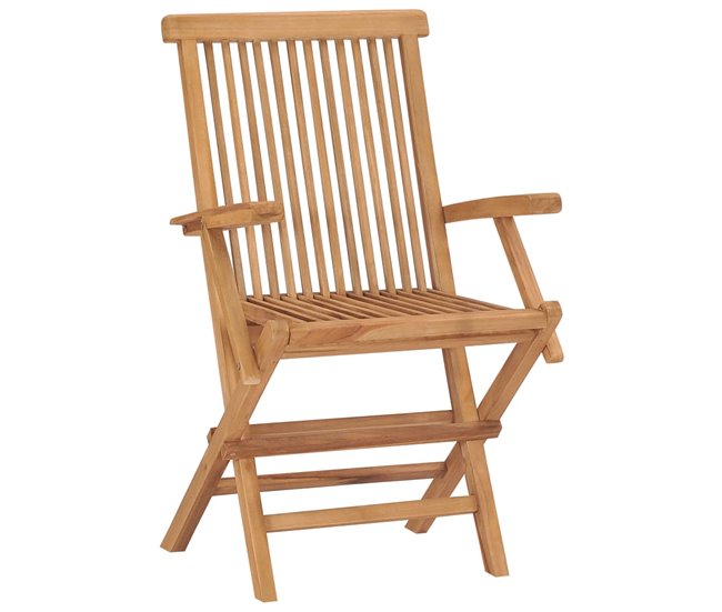 Conforama VidaXL Sillas De Jardín 8 Uds Madera Teca Con Cojines Gris Antracita