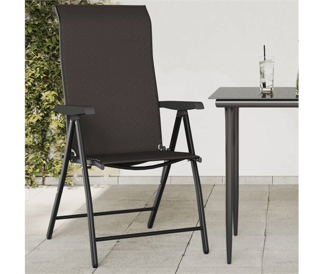 Conforama VidaXL Sillas De Jardín Plegables 8 Uds Ratán Sintético Negro Café