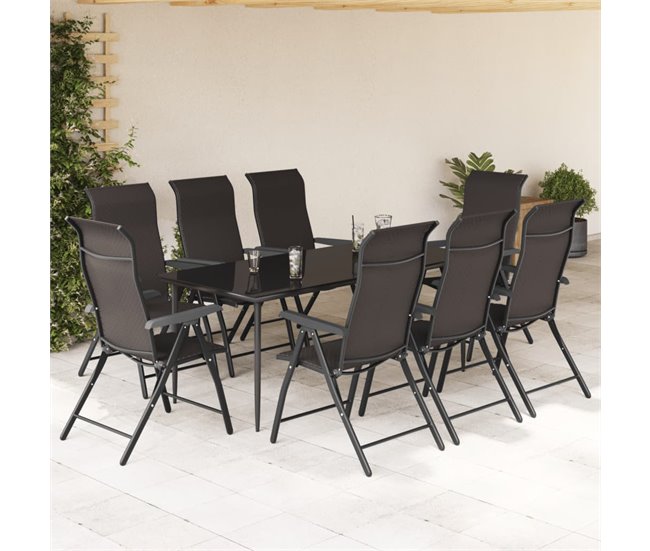 Conforama VidaXL Sillas De Jardín Plegables 8 Uds Ratán Sintético Negro Café