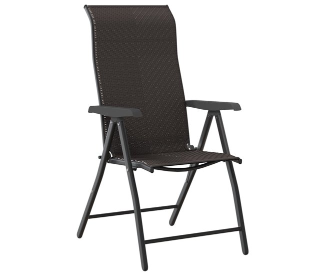 Conforama VidaXL Sillas De Jardín Plegables 8 Uds Ratán Sintético Negro Café