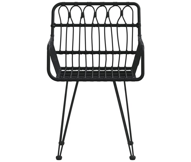 Conforama VidaXL Sillas De Jardín Reposabrazos 2 Uds Ratán PE Negro 56x64x80 Cm