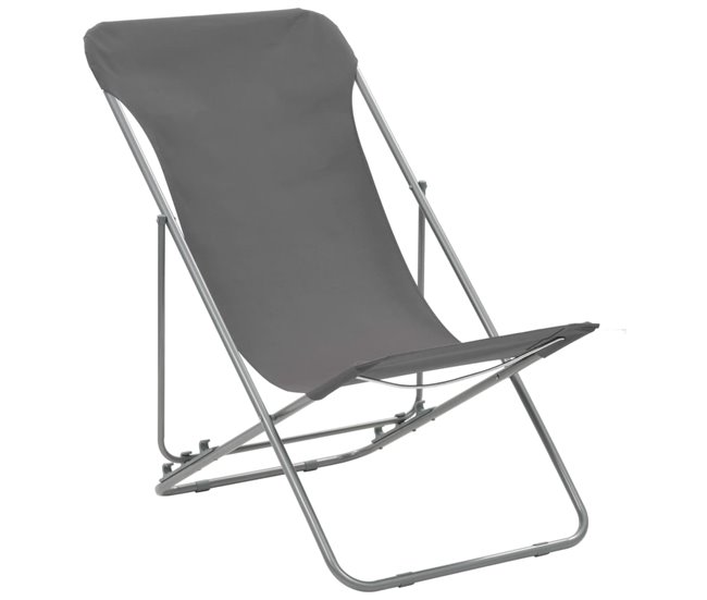 Conforama VidaXL Sillas De Playa Plegables 2 Unidades Acero Y Tela Oxford Gris
