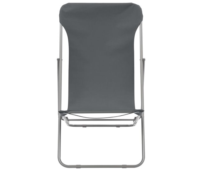 Conforama VidaXL Sillas De Playa Plegables 2 Unidades Acero Y Tela Oxford Gris