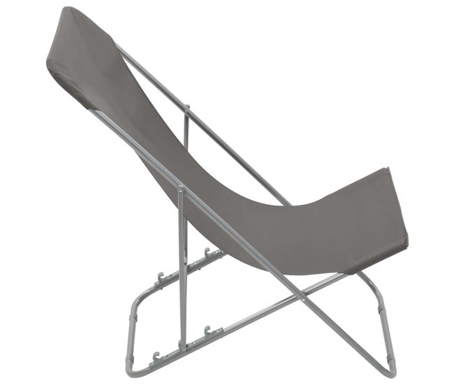 Conforama VidaXL Sillas De Playa Plegables 2 Unidades Acero Y Tela Oxford Gris