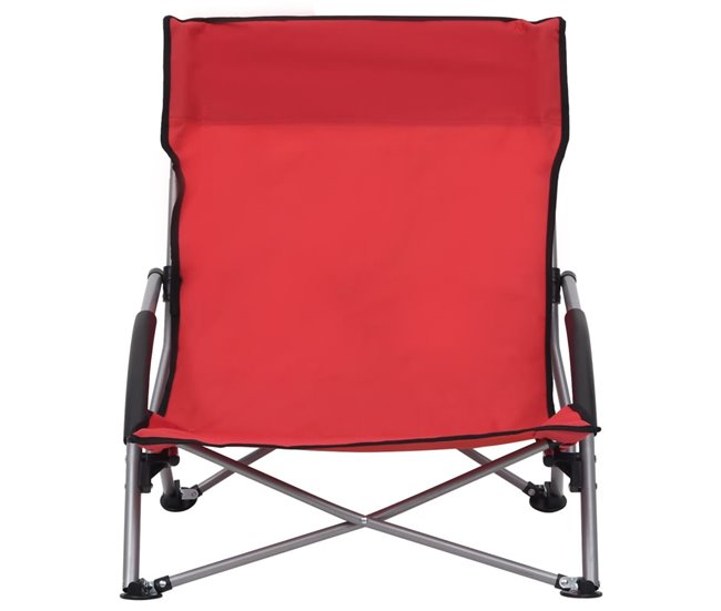 Conforama VidaXL Sillas De Playa Plegables 2 Unidades Tela Rojo