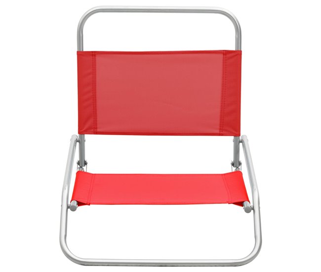 Conforama VidaXL Sillas De Playa Plegables 2 Unidades Tela Rojo