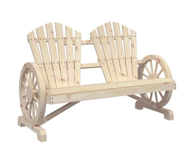 Conforama vidaXL Sillón de jardín Adirondack doble madera maciza de abeto