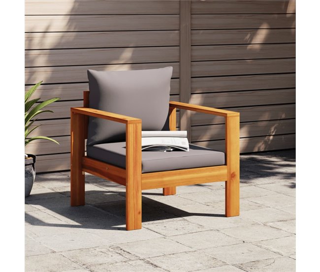 Conforama VidaXL Sillón De Jardín Con Cojines Madera Maciza De Acacia