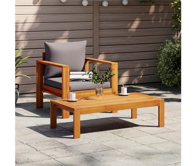 Conforama VidaXL Sillón De Jardín Con Cojines Madera Maciza De Acacia