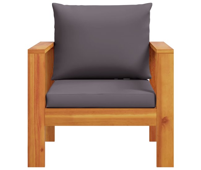 Conforama VidaXL Sillón De Jardín Con Cojines Madera Maciza De Acacia