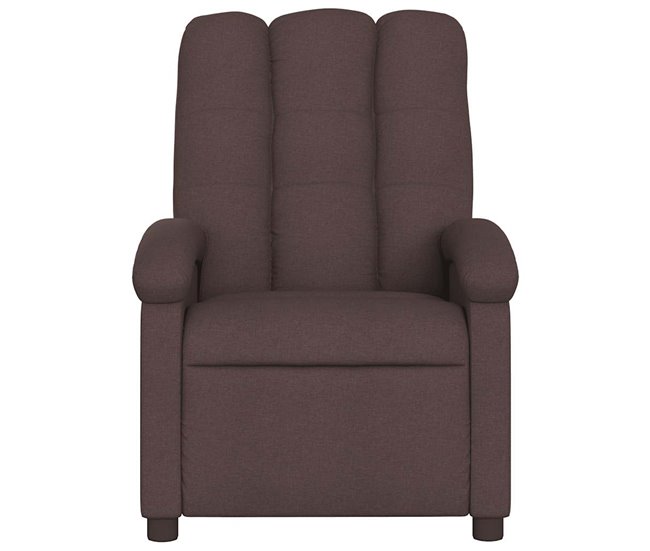 Conforama VidaXL Sillón De Masaje Reclinable De Tela Marrón Oscuro