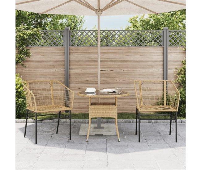 Conforama VidaXL Sillones De Jardín 2 Unidades Ratán Sintético Marrón