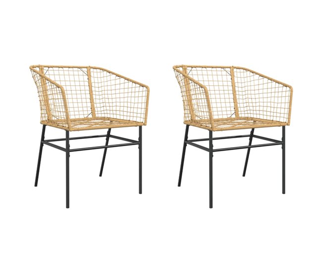 Conforama vidaXL Sillones de jardín 2 unidades ratán sintético marrón